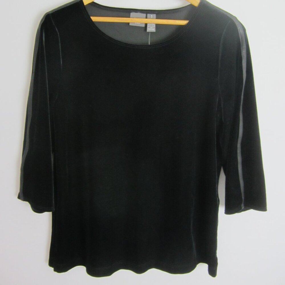 Chico's Black Velvet Women's Top - M